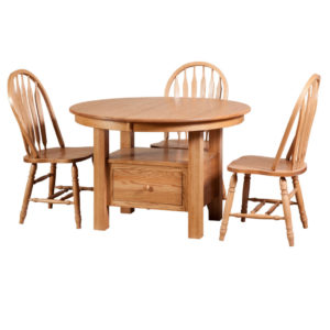 cafe round table, Dining room, dining room furniture, solid wood, solid oak, solid maple, custom, custom furniture, dining table, dining chair, made in Canada, Canadian made