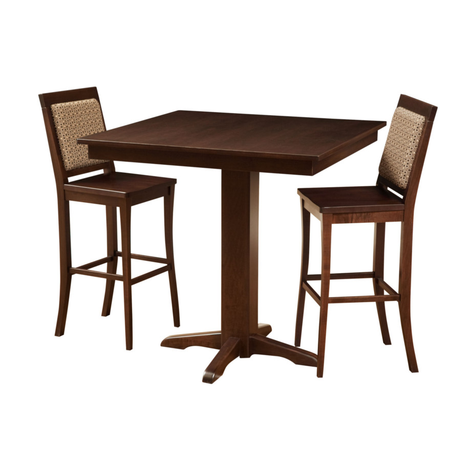 contemporary pub table, Dining room, dining room furniture, solid wood, solid oak, solid maple, custom, custom furniture, dining table, dining chair, made in Canada, Canadian made, bar table, pub table