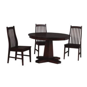manhattan round table, Dining room, dining room furniture, solid wood, solid oak, solid maple, custom, custom furniture, dining table, dining chair, made in Canada, Canadian made