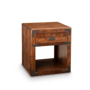 saratoga end table, living room, living room furniture, rustic maple, heritage maple, solid maple, solid oak, solid wood, made in canada, canadian made, custom furniture, customizable, storage ideas, storage, drawers, occasional, occasional furniture, end table