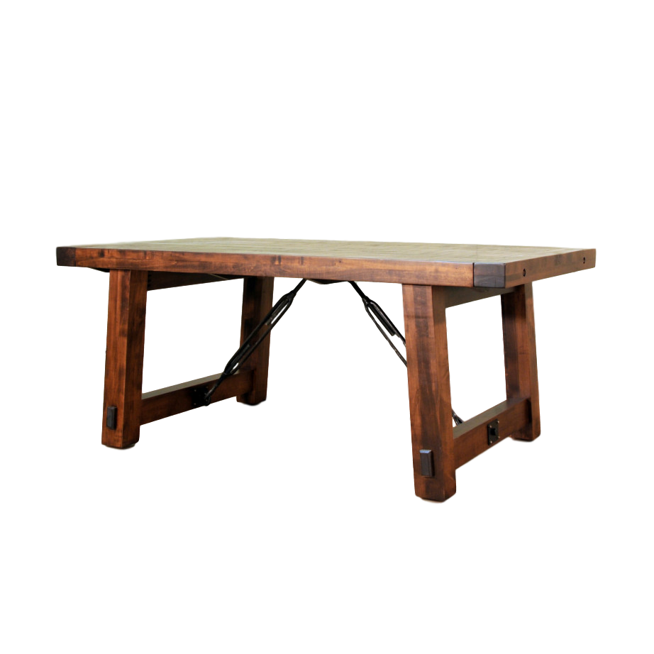 benchmark trestle table, Dining room, table, dining table, solid wood, maple, rustic maple, made in Canada, pedestal, custom, custom furniture, benchmark