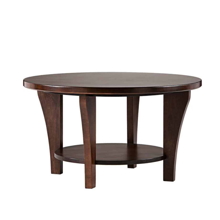 Canterbury Round coffee table, coffee table, round table, round coffee table, solid wood furniture, made in canada