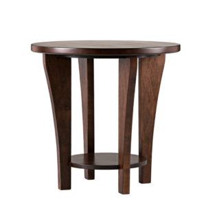 Canterbury Round end table, round end table, end table round, canterbury, bottom shelf end table , Canadian made,