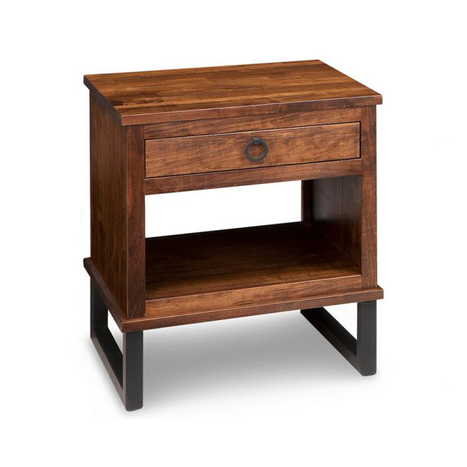 Bedroom, Night Stands, cabinet, cherry, contemporary, custom chest, distressed, drawers, made in canada, made to order, maple, master bedroom, modern, oak, solid wood, metal, rustic, handmade, rustic, distressed, simple, customizable, Solid Rustic Maple, hand stone, Cumberland Night Stand, Cumberland 1 Dr Night Stand