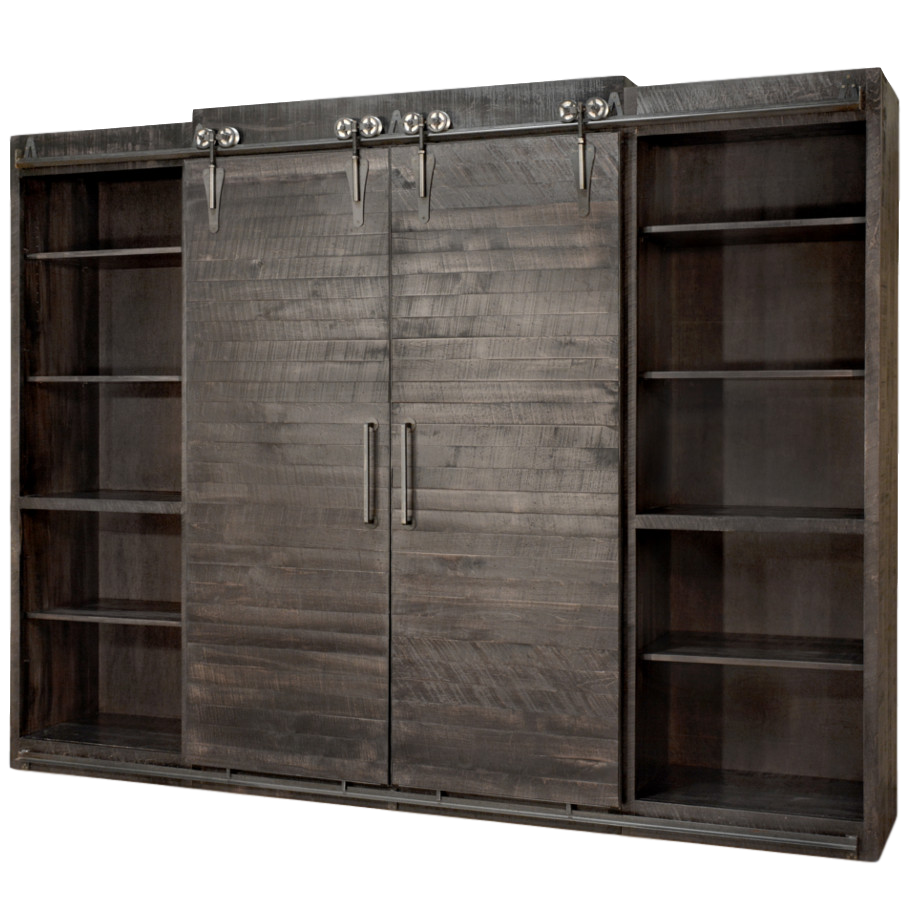 Entertainment, Wall Units, barn doors, contemporary, custom cabinet, distressed, drawers, industrial, made in canada, maple, modern, ruff sawn, rustic, sliding doors, solid wood, distressed, simple, customizable, Solid Rustic Maple, craftsman furniture, amish style furniture, contemporary, handmade, rustic, distressed, simple, customizable, Solid Rustic Maple, Dalton Wall Unit - Closed, Dalton Wall Unit, wall unit
