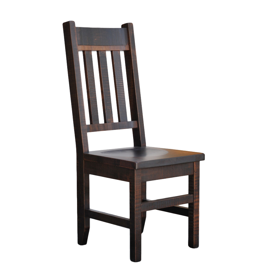 muskoka dining chair, solid wood dining chair, canadian made dining chair, ruff sawn dining chair, muskoka chair