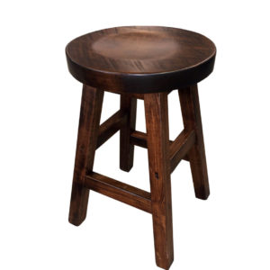 muskoka round stool, muskoka round stool, rustic wood stool, canadian made stool, solid wood stool, bar stool, counter stool