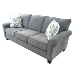 elite sofa, love seat, custom sofa, made in canada, custom sofa, fabric, modern, traditional, flip sofa, rolled arm, grey