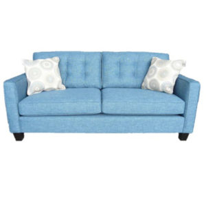 elite sofa, love seat, custom sofa, made in canada, custom sofa, fabric, modern, traditional, lincoln sofa, sectional, tufted back, stitching, blue, track arm