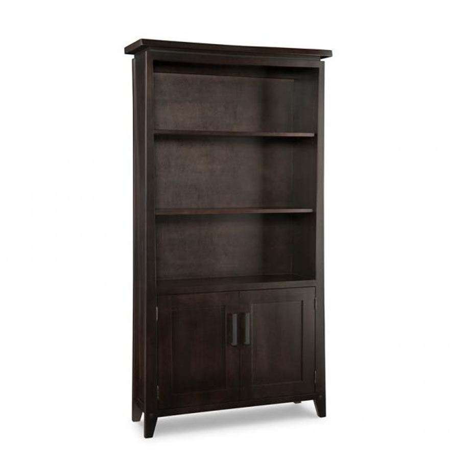 handstone, made in canada, solid wood furniture, rustic furniture, modern furniture, craftsman furniture, live edge furniture, amish style furniture, shelving, office furniture ideas, pemberton bookcase with doors