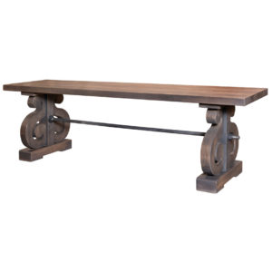 solid wood, bench, rustic wood, table bench, custom bench, Canadian made, made in canada, metal details, urban wood, reclaimed wood, courtyard bench